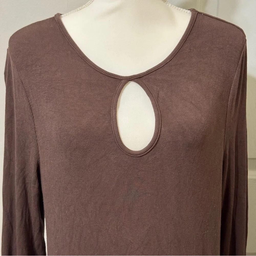SHEIN Brown Crew Neck Long Sleeve Sheath Dress, size 2XL - Picture 4 of 7